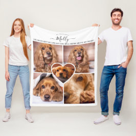 Uniek huisdierherdenkings collage met eigen honden fleece deken
