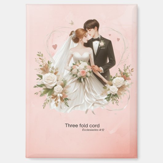 Uniek huwelijkscadeau magneet (Voorkant)