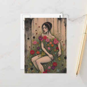 Uniek in de geheime tuin Mixed Media Briefkaart