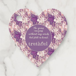 Uniek in glam/paarse bloemen bedankjes labels