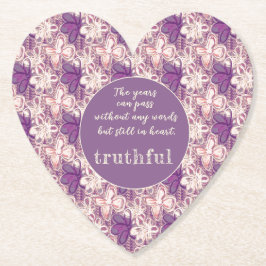 Uniek in glam/paarse bloemen kartonnen onderzetters