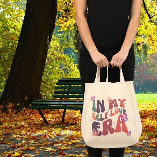 Uniek In Mijn Zelf Liefde Tijdperk Neon Vlinder en Tote Bag