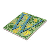 Uniek Initiaal Monogram "W" Letter Keramische Tege Tegeltje (Zijkant)