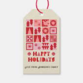 Uniek kerst roze rood modern Gift Label Cadeaulabel (Voorkant)