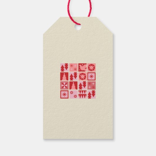 Uniek kerst roze rood modern Gift Label Cadeaulabel (Achterkant)