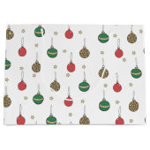 Uniek kerstboomschilderpatroon groot cadeauzakje (Voorkant)