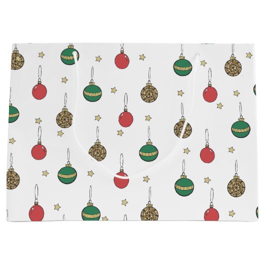 Uniek kerstboomschilderpatroon groot cadeauzakje (Voorkant)