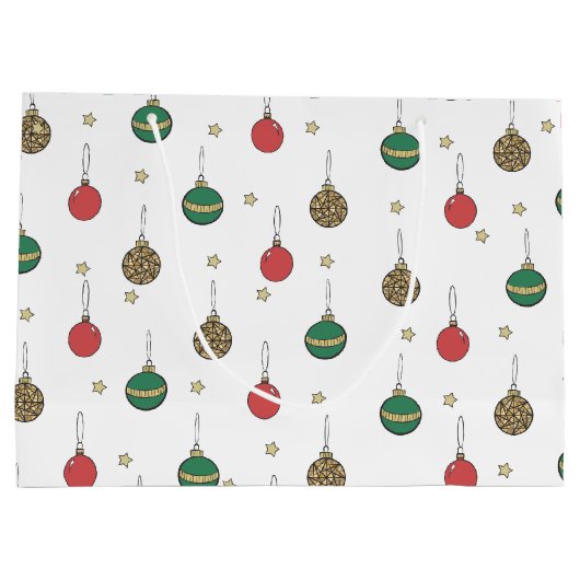 Uniek kerstboomschilderpatroon groot cadeauzakje (Achterkant)