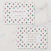 Uniek kerstboomschilderpatroon visitekaartje (Voorkant / Achterkant)