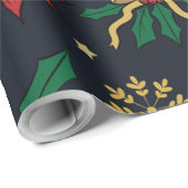 Uniek kerstdoddles blauw design cadeaupapier (Rol Hoek)