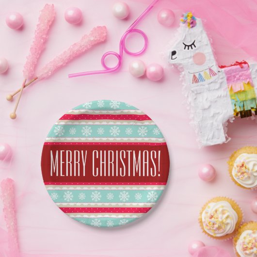 Uniek Kerstmispatroon Aangepaste tekst Papieren Bordje (Feest)