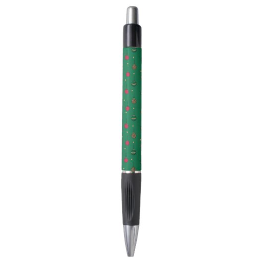 Uniek kerstornament Baubles groen patroon Pen (Voorkant Verticaal)