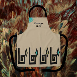 Uniek Khaki Southwestern Aztec Style Schort