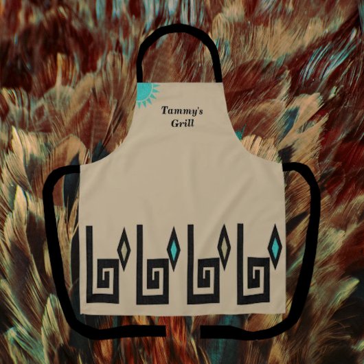 Uniek Khaki Southwestern Aztec Style Schort