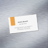 Uniek Klassiek Eenvoudig Sinaasappel & Wit Magnetisch Visitekaartje (Voorbeeld)