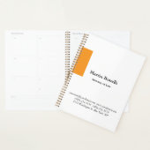 Uniek Klassiek Eenvoudig Sinaasappel & Wit Planner (Display)