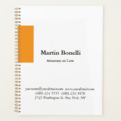 Uniek Klassiek Eenvoudig Sinaasappel & Wit Planner (Voorkant)