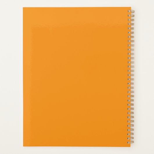 Uniek Klassiek Eenvoudig Sinaasappel & Wit Planner (Achterkant)