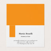 Uniek Klassiek Eenvoudig Sinaasappel & Wit Visitekaartje (Buitenkant ongevouwen)