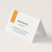 Uniek Klassiek Eenvoudig Sinaasappel & Wit Visitekaartje (Voorkant)