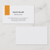 Uniek Klassiek Eenvoudig Sinaasappel & Wit Visitekaartje (Voorkant / Achterkant)