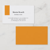 Uniek Klassiek Eenvoudig Sinaasappel & Wit Visitekaartje (Voorkant / Achterkant)