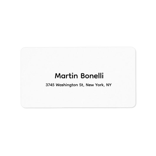 Uniek Klassiek Eenvoudig Zwart Wit Etiket (Voorkant)