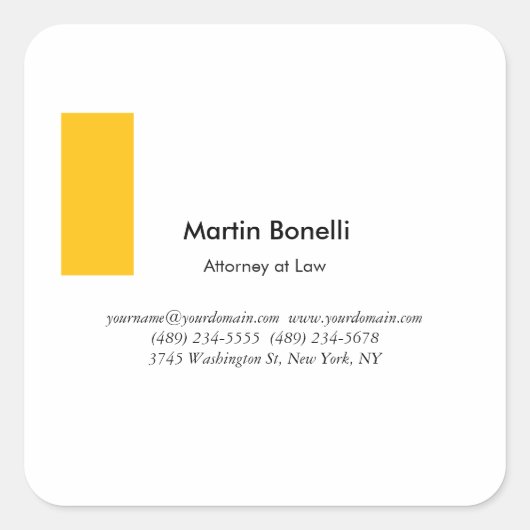 Uniek Klassiek Eenvoudig Zwart & Wit Vierkante Sticker (Voorkant)