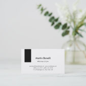 Uniek Klassiek Eenvoudig Zwart & Wit Visitekaartje (Staand voorkant)