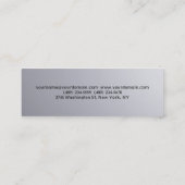 Uniek klassiek, zilver grijs glanzend mini visitekaartje (Achterkant)