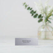 Uniek klassiek, zilver grijs glanzend mini visitekaartje (Staand voorkant)