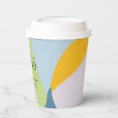 Uniek kleurenblok abstracte kunst business logo papieren bekers (Links)