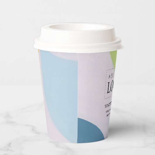 Uniek kleurenblok abstracte kunst business logo papieren bekers (Rechts)