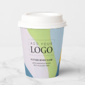 Uniek kleurenblok abstracte kunst business logo papieren bekers (Voorkant)