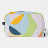 Uniek kleurenblok abstracte kunst gepersonaliseerd toilettasje (Voorkant)
