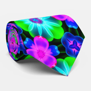 Uniek kleurrijk bloemenpatroon stropdas