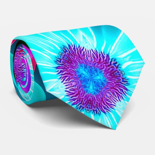 Uniek kleurrijk bloemenpatroon stropdas (Opgerold)