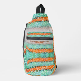 Uniek Kleurrijk Driehoekpatroon & Citaten Sling Bag