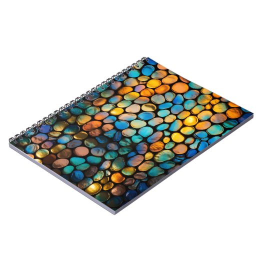 Uniek kleurrijk Glazen in lood vensterpatroon Notitieboek (Linkerzijde)