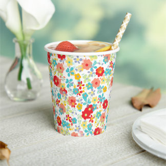 Uniek kleurrijk heupvat zomer-Daisy Floral-patroon Papieren Bekers