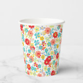 Uniek kleurrijk heupvat zomer-Daisy Floral-patroon Papieren Bekers (Achterkant)