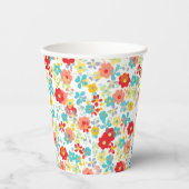 Uniek kleurrijk heupvat zomer-Daisy Floral-patroon Papieren Bekers (Voorkant)