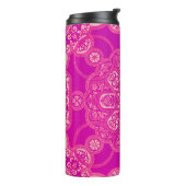Uniek, kleurrijk roze Paars  patroon Thermosbeker (Gedraaid links)
