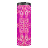 Uniek, kleurrijk roze Paars  patroon Thermosbeker (Achterkant)