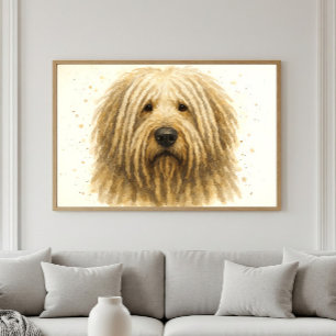 Uniek Komondor Waterverf Portret Poster