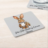 Uniek konijn met gevlekte luipaard kartonnen onderzetters (Schuin)