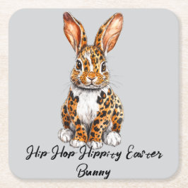 Uniek konijn met gevlekte luipaard kartonnen onderzetters