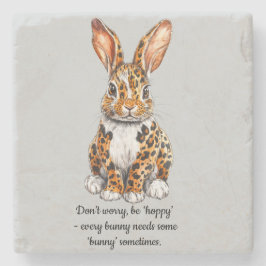 Uniek konijn met gevlekte luipaard stenen onderzetter