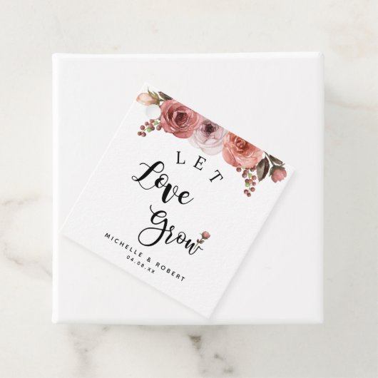 Uniek, laat liefde groeien, bloesem, script bedankjes labels (In situ)