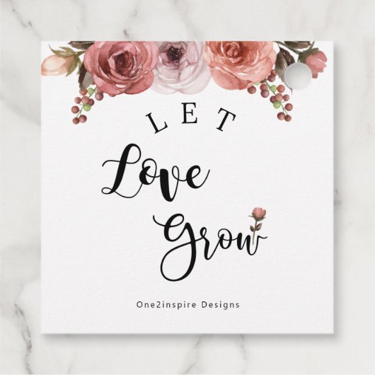 Uniek, laat liefde groeien, bloesem, script bedankjes labels (Achterkant)